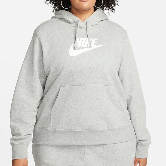 NEW Nike Sportswear Club Fleece Hoodie Gray Women's Comfy Sz XXL - Picture 1 of 8